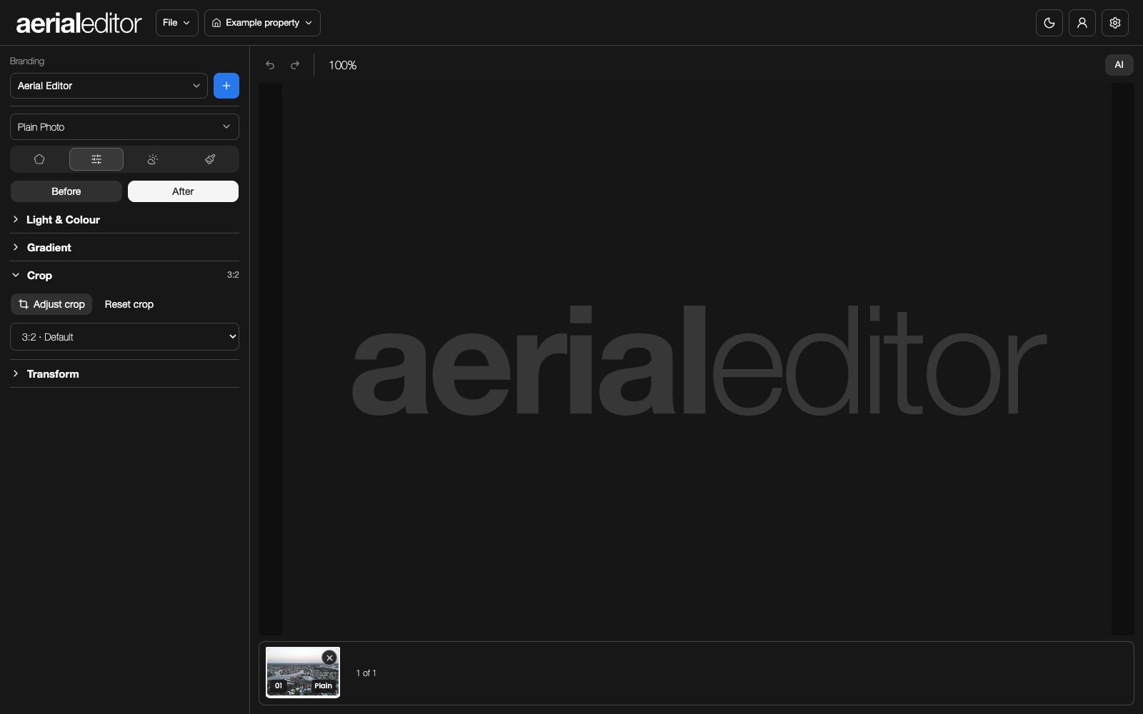 Crop controls with the adjustable crop frame over the photo.